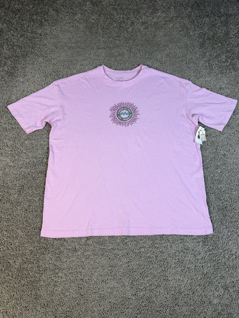 Billabong Shirt Womens XS Purple Oversized Tagless Cotton Lightweight Casual